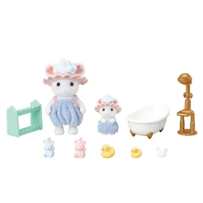 Abbildung von Sylvanian Families 5805 Marshmallow Mäuse Badespaß Spielset, Set mit Tierfigur, Süße Spielfiguren, Spielzeug für Kinder ab 3 Jahren