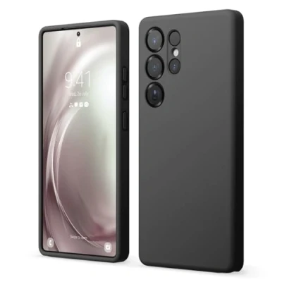 Abbildung von elago Kompatibel mit Samsung Galaxy S25 Ultra Hülle, Flüssige Silikonhülle, Vollständige Schutzabdeckung, Stoßfest, Schlanke Handyhülle, Kratzfeste Weiche Mikrofaser Auskleidung, 6,8 Zoll (Schwarz)