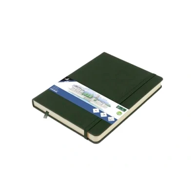Abbildung von Kangaro Art Skizzenbuch A5 Forest Green PU Hardcover 80 Blatt 140 Gramm cremefarbenes Papier mit Gummiband und Band