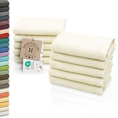 Abbildung von ZOLLNER 10er Set Seiftücher weiche und saugstarke Waschlappen waschbar bis 95C Baumwolle 30x30 cm in Natur