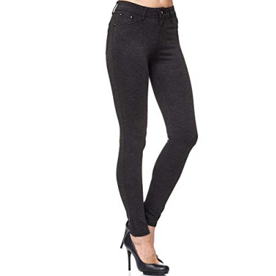 Abbildung von Elara Damen Stretch Hose Skinny Fit Jegging Chunkyrayan H92 Black/Grey 44 (2XL)