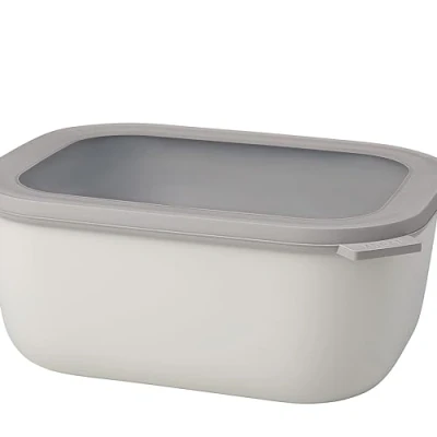 Abbildung von Mepal Multi Bowl Cirqula Rectangular Vorratsdose mit Deckel Geeignet als Luftdichte Aufbewahrungsbox für den Kühlschrank, Mikrowellengeschirr &amp; Frischhaltedosen 3000 ml Nordic White