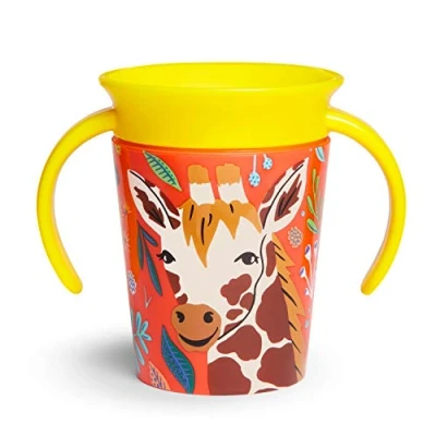 Abbildung von Munchkin Miracle 360 WildLove Trinklernbecher mit Griffen, 177 ml, Giraffe, 1er Pack