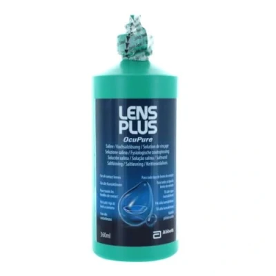 Abbildung von AMO Lens Plus OcuPure Saline Sterile Kochsalzlösung zum Abspülen und Benetzen aller Kontaktlinsen Ohne Konservierungsstoffe 1 x 360 ml