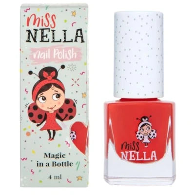 Abbildung von Miss Nella STRAWBERRY &#039;N&#039; CREAM abziehbarer Nagellack speziell für Kinder, rot, Peel Off Formel, ungiftig, wasserbasiert und geruchsneutral