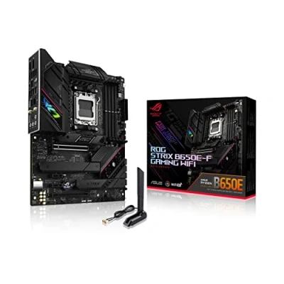 Abbildung von ASUS ROG STRIX B650E F GAMING WiFi Mainboard Sockel AMD AM5 (Ryzen 7000, ATX, DDR5 Speicher, 12+2 Power Stages, USB 3.2 Gen 2x2 Typ C, PCIe 5.0, Q Release, 6E, Aura Sync)