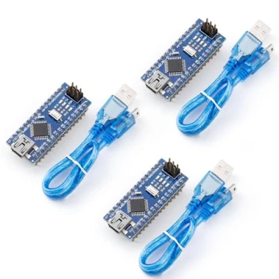 Abbildung von ELEGOO Nano V3 Vorgelötetes Entwicklungsboard CH340 mit USB Kabel Kompatibel Arduino Projekt, 3er Board Set