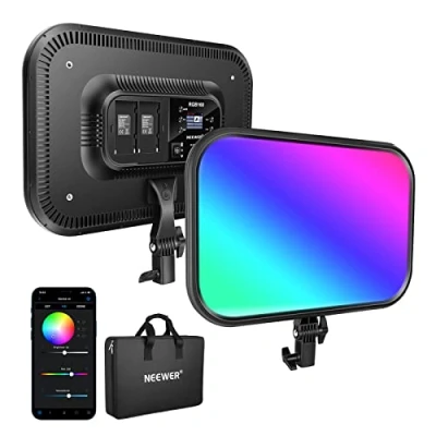 Abbildung von NEEWER RGB168 18,3&quot; 60W RGB LED Videoleuchte Panel mit APP Steuerung 360 Vollfarbe Dimmbar 2500K 8500K Video Fotolicht CRI/TLCI 97+ 17 Spezialszenen Effekt Studio Dauerlicht Fotografie Key Light