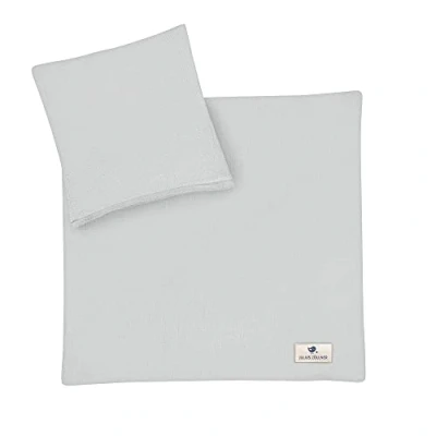 Abbildung von Julius Zöllner Musselin Kinderbettwäsche 80x80 + 35x40 cm 2 teiliges Set aus Deckenbezug und Kissenbezug 100% Baumwollmusselin Oeko TEX Standard 100 grau