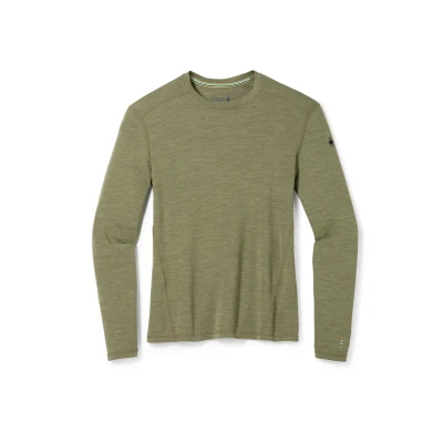 Abbildung von Smartwool Men&#039;s Classic Thermal Base Layer Crew Klassisches Thermo Merino Basisschicht Rundshirt für Herren, Winter Moss Heather, XL