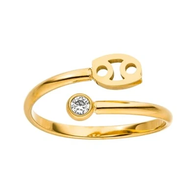 Abbildung von Purelei® Sternzeichen Ring Krebs (Gold) Wasserfester Damenring aus langlebigem Edelstahl Verstellbare Ringe von Größe 60 bis 66 Modeschmuck für deinen individuellen Look