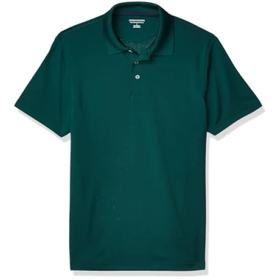 Abbildung von Amazon Essentials Herren Golf Poloshirt, Schnell Trocknend, Schmale Passform, Tannengrün, L