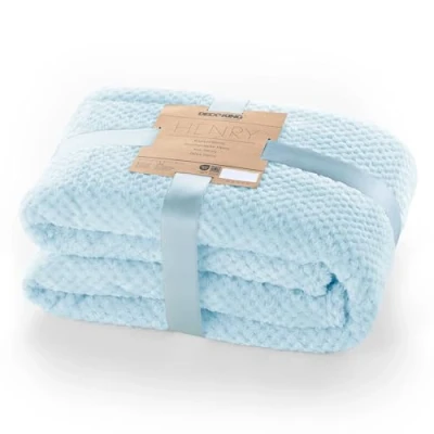 Abbildung von DecoKing Kuscheldecke 220x240 cm hellblau Decke Microfaser Wohndecke Tagesdecke Fleece weich sanft kuschelig skandinavischer Stil Henry
