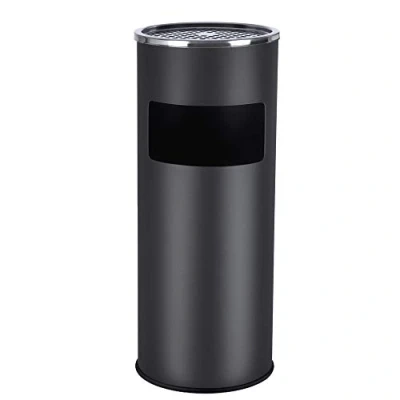 Abbildung von SONGMICS Standaschenbecher für draußen Mülleimer mit Aschenbecher Abfalleimer Inneneimer 60,5 x 24,5 cm 30 L Schwarz LTB17C