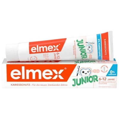Abbildung von elmex Zahnpasta Junior 6 12 Jahre 75ml medizinische Zahnreinigung mit 1400 ppm Fluoridgehalt für hochwirksamen Kariesschutz stärkt die neuen, bleibenden Zähne
