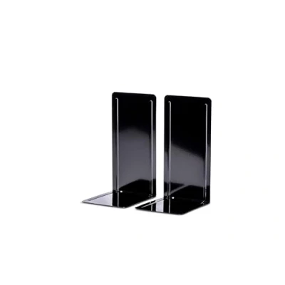 Abbildung von MAUL Buchstütze Registraturstütze aus Metall (2er Pack) Bücherhalter, Organzier für Kinder, Bücher, Büro, Regal Bücherstütze stabilem im stilvollen Design 14x12x24cm Schwarz