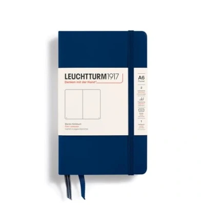 Abbildung von LEUCHTTURM1917 342920 Notizbuch Pocket (A6), Hardcover, 187 nummerierte Seiten, Marine, blanko