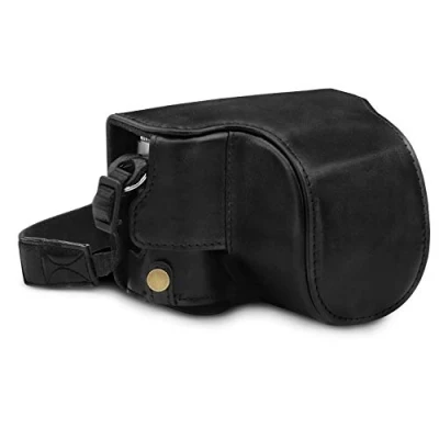 Abbildung von MegaGear MG1605 Leica D Lux 7 Ever Ready Echtleder Kamera Case mit Trageriemen Schwarz
