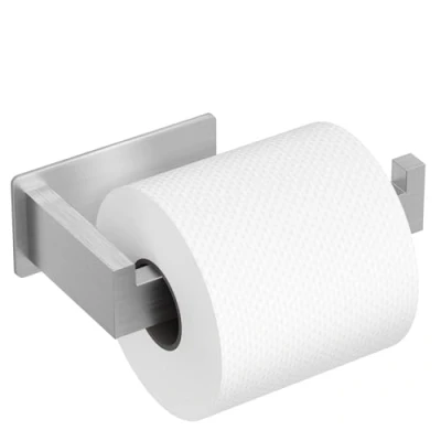 Abbildung von Auxmir Toilettenpapierhalter, Rollenhalter Selbstklebend ohne Bohren, WC Klopapierhalter Edelstahl Papierhalter Klorollenhalter für Toilette Badezimmer Küche, Rostfrei, Silber