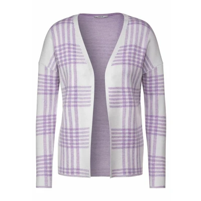 Abbildung von Cecil Karierte Strickjacke, Damen, Größe: Medium, Lila
