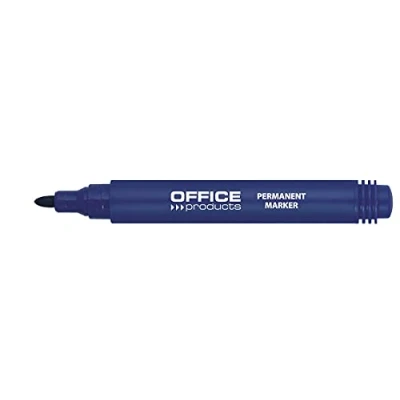 Abbildung von OFFICE PRODUCTS 17071211 01 Permanentmarker Basic / Rundspitze 1 3 mm Strichbreite Blau Stück/ Permanent Marker/ Beschriftung von Karton Gummi Metall Glas/ Wasserfest