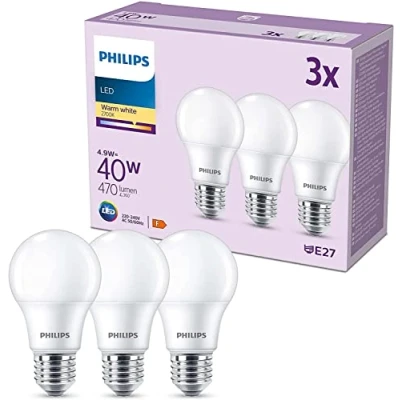 Abbildung von Philips Classic LED E27 Lampe, 40W, matt, warmweiß, nicht dimmbar, 3er Pack