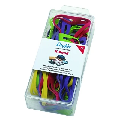 Abbildung von Läufer 59072 Rondella x Band, elastische Kreuzbänder, Gummibänder 100 11 mm, Durchmesser 65 30g Dose, Gummiband bunt sortiert