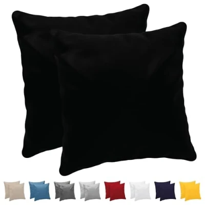 Abbildung von Kissenbezug 40x40 (Set mit 2) 100% Jersey Baumwolle 150 g/qm Kissenbezüge Schwarz Für Kissen 40 x cm Kissenhülle Resistent und Hypoallergen Dreamzie
