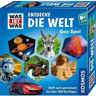 Abbildung von KOSMOS ‎687748 was ist Entdecke die Welt, Quiz Spiel, über 300 Fragen, kooperatives Wissensspiel für Kinder und Jugendliche ab 8 Jahre, Rate Spaß, Familienspiel