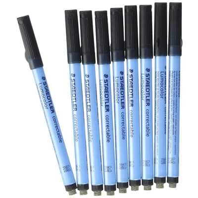 Abbildung von STAEDTLER 305 M 9 Lumocolor correctable Folienstift Spitze, circa 1.0 mm, 10 Stück im Kartonetui, schwarz
