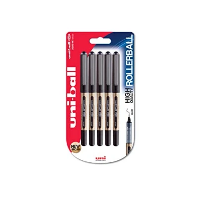 Abbildung von uni ball Eye Broad UB 150 10 Tintenroller, 1 mm Spitze, schwarze Tinte, 5 Stück