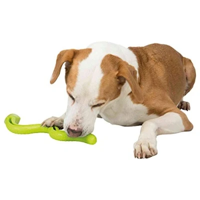 Abbildung von TRIXIE robuste SNACK SNAKE, TPR, 42 CM, GRÜN, Beschäftigung durch befüllen von Snacks, Kauartikel und Cremes 34949
