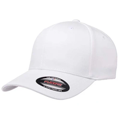 Abbildung von Flexfit Herren Men&#039;s Athletic Baseball Fitted Cap Taillierte Baseballkappe, Weiss/opulenter Garten, S/M