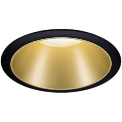 Abbildung von Paulmann 93403 LED Einbauleuchte Cole rund incl 1x6W dimmbar Einbaustrahler Schwarz, Gold matt Einbaulampe Kunststoff, Alu Zink Deckenspot 2700K