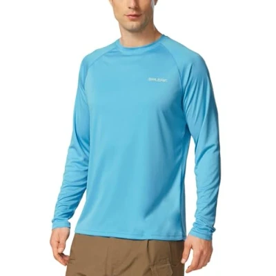 Abbildung von BALEAF UV Shirt Herren Wasser Schutz UPF 50+ Rashguard Sonnenschutz Langarm Blau XXXL