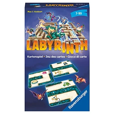 Abbildung von Ravensburger Mitbringspiel 20849 Labyrinth Kartenspiel Der Familienklassiker für 2 6 Spieler Spiel Kinder ab 7 Jahren, Grau, Lila, Silber, Gelb