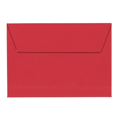 Abbildung von Clairefontaine 5586C Packung mit 20 Umschläge Pollen, Format C6, 114 x 162mm, 120g, ideal für Korrespondenz und Einladungen, Kirschrot, 1 Pack