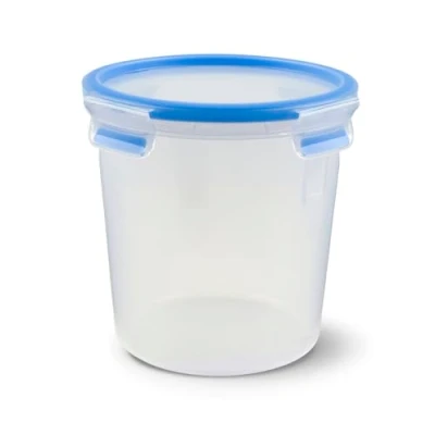 Abbildung von Emsa 508553 Clip &amp; Close Frischhaltedose Rund 2,0 Liter Verschluss Kunststoff Transparent/Blau, 1 Stück (1er Pack)
