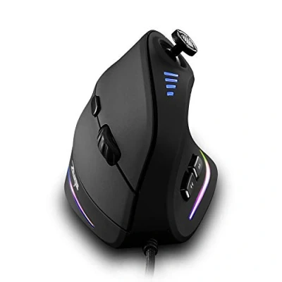 Abbildung von zelotes Ergonomische Maus mit Joystick,Vertikale Maus,10000DPI,11 Programmierbare Tasten,USB Optische Kabel,Gaming für Laptop,PC,Schwarz