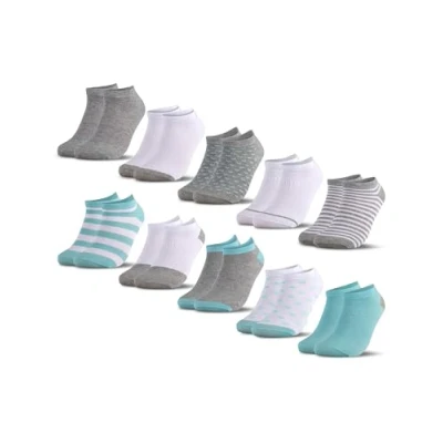 Abbildung von Occulto Jungen &amp; Mädchen Sneaker Socken 10er Pack (Modell: Mikl) Türkis Grau 35 38