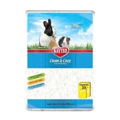 Abbildung von Kaytee Superpet, Clean &amp; Cozy Streu für kleine Haustiere wie Mäuse, Rennmäuse, Nagetiere, Hamster, Kaninchen, besonders saugfähige Papierstreu, 99,9 % staubfrei, Weiß, 49.2L