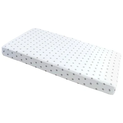 Abbildung von Medi Partners Spannbettlaken Spannbetttuch 60x120cm 100% Baumwolle Baby Bettwäsche Babymatratze Schlafsack Kinderbett Babybett (graue Sterne mit Weiß)