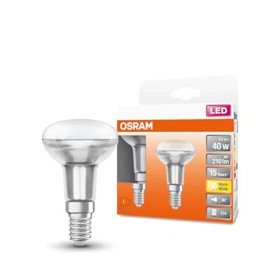 Abbildung von Osram LED Star R50 Reflektorlampe, Sockel: E14, (2 Birnen) Warm White, 2700 K, 2,6 W, 210 lm, Warmweiß