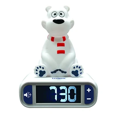 Abbildung von LEXIBOOK Polar Bear Digital Alarm Kids with Night Light Snooze, Childrens Clock, Luminous, White, One Size