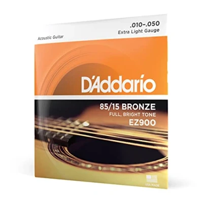 Abbildung von D&#039;Addario Gitarrensaiten Westerngitarre Akustikgitarre Saiten DER BELIEBTESTEN SAITENMARKE WELTWEIT EZ900 85/15 Bronze Extra Light (10 50)
