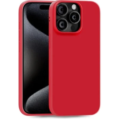 Abbildung von MyGadget Hülle kompatibel mit iPhone 15 Pro Max robuste Silikon Schutzhülle TPU Case Slim Silikonhülle Back Cover Ultra Kratzfest Handyhülle matt Rot