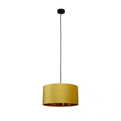Abbildung von Smartwares Pendelleuchte IDE 60057, Ockergelber Samt, 40 cm Ø, E27 Fassung
