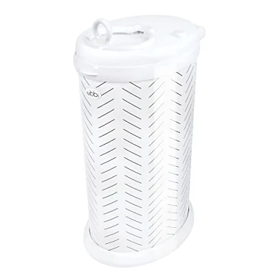 Abbildung von Ubbi Steel Diaper Pail, Odor Locking, No Special Bag Required, Award Winning, Registry Must Have, Herringbone