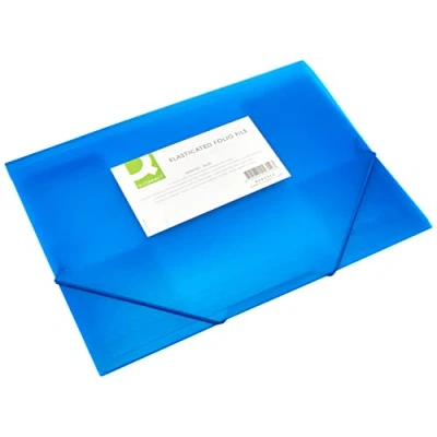 Abbildung von Q Connect KF02312 Flügelmappen Gummizugmappe A4 translucent blau