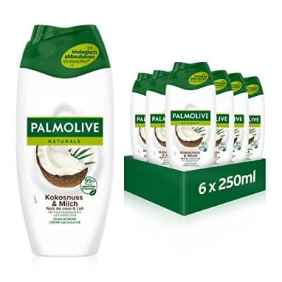Abbildung von Palmolive Duschgel Naturals Kokosnuss &amp; Milch 6x250ml Cremedusche mit Feuchtigkeitsmilch und Kokos Duft